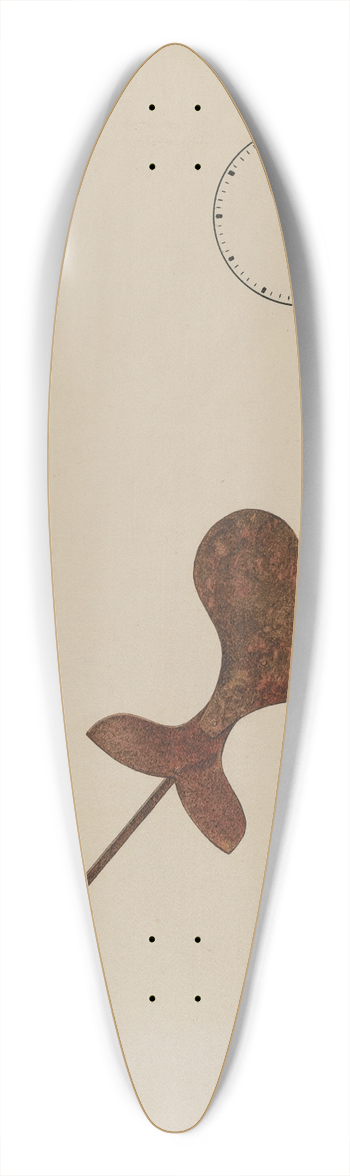 Walter Praefke - Church Clock Hands 39.3 inch art pintail longboard deck