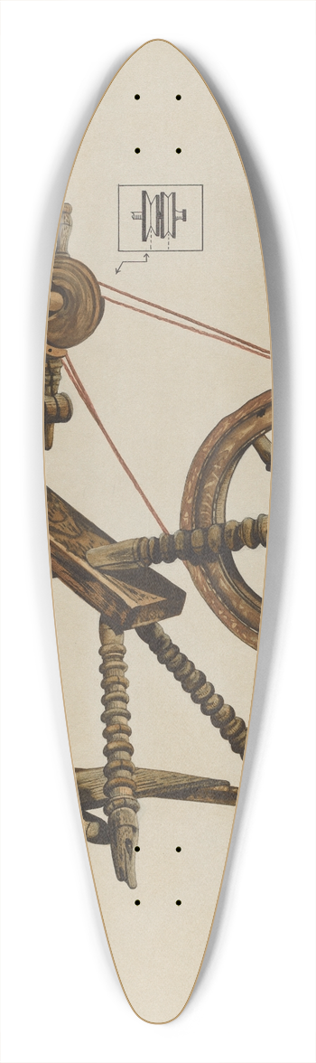 Walter Praefke - Toy Spinning Wheel 39.3 inch art pintail longboard deck