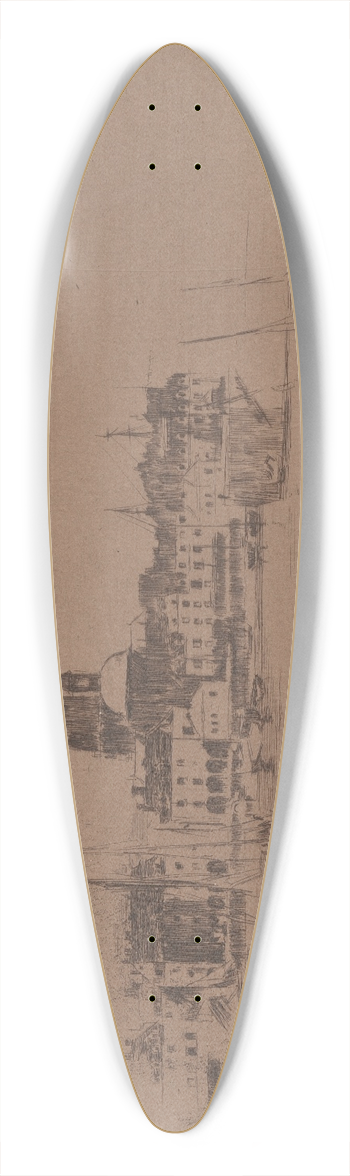 Walter Richard Sickert - Dieppe Harbor 39.3 inch art pintail longboard deck