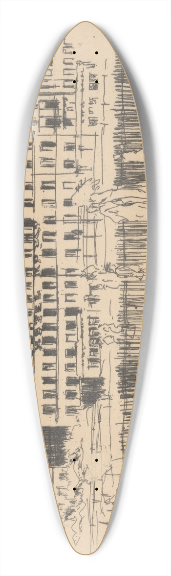 Walter Richard Sickert - Old Hotel Royal Dieppe 39.3 inch art pintail longboard deck