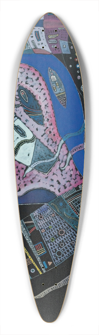 Wassily Kandinsky - Concentr 39.3 inch art pintail longboard deck