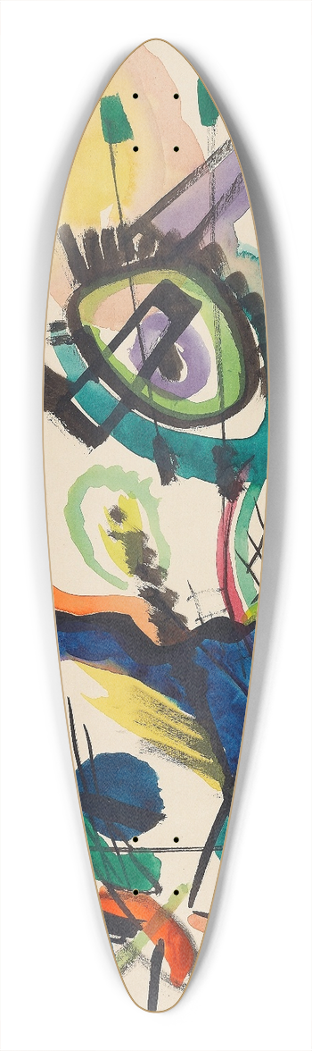 Wassily Kandinsky - Draft for Composition VII I 39.3 inch art pintail longboard deck