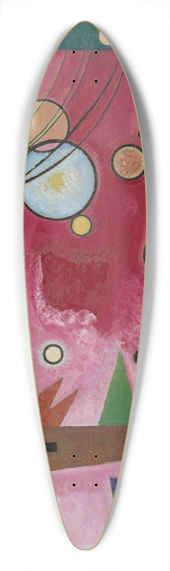 Wassily Kandinsky - Heavy red 39.3 inch art pintail longboard deck