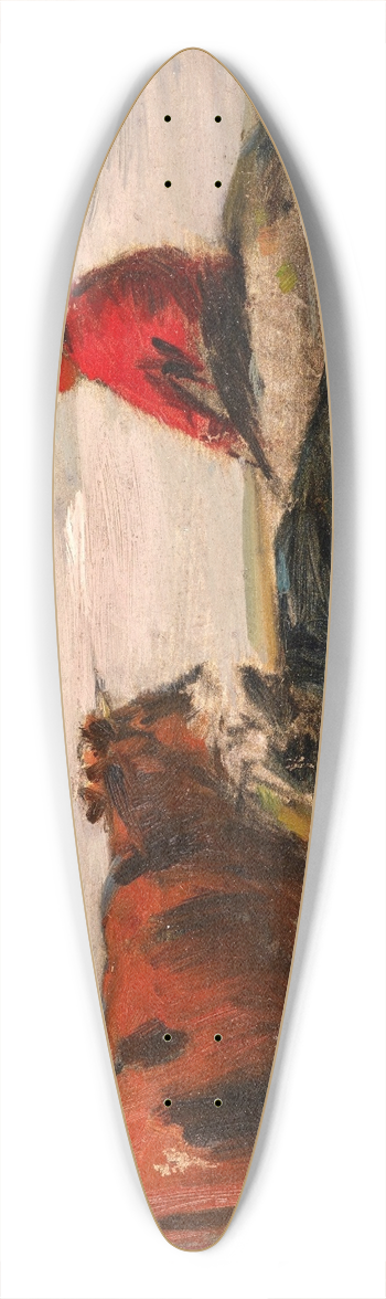 Wilhelm Busch - Shepherd with cows 39.3 inch art pintail longboard deck
