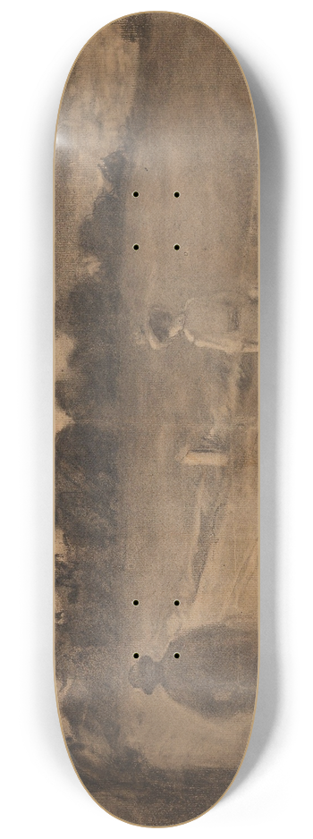 Gustav Wentzel - Landscape with a Man and a Woman 8.25 inch art skate deck