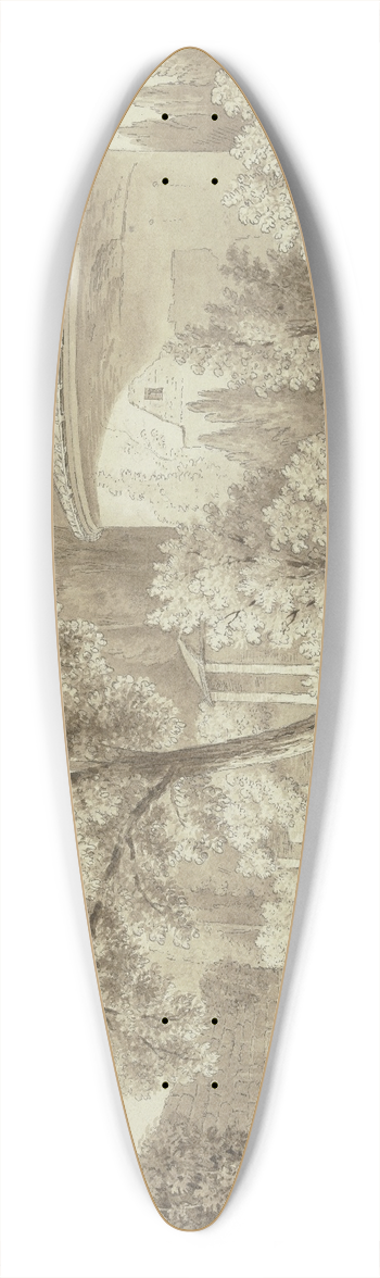 Wilhelm Friedrich Gmelin - Antiker Tempel an der Via Appia bei Ariccia 39.3 inch art pintail longboard deck