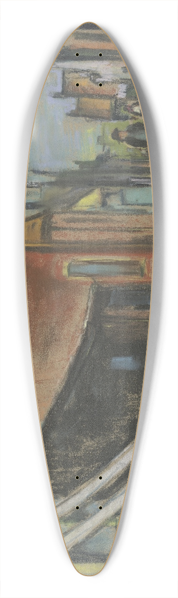Wilhelm Gutmann - Street in Katwijk 39.3 inch art pintail longboard deck