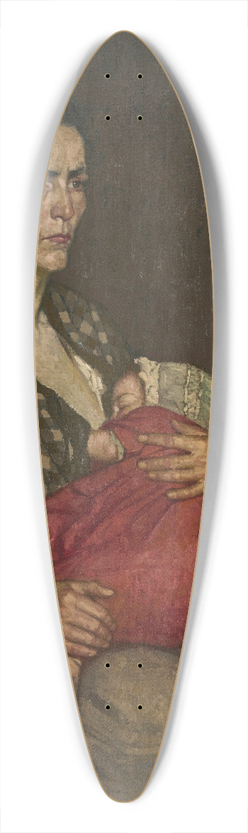 Wilhelm Haller - Mother with Child 39.3 inch art pintail longboard deck