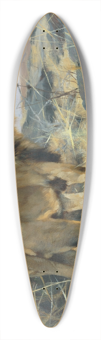 Wilhelm Kuhnert - Roaring Lion 39.3 inch art pintail longboard deck