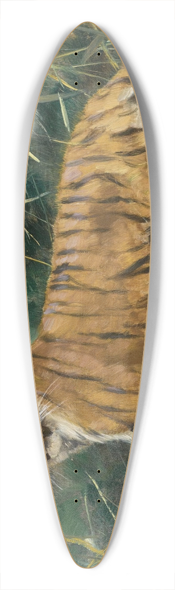 Wilhelm Kuhnert - Tiger on the Alert 39.3 inch art pintail longboard deck