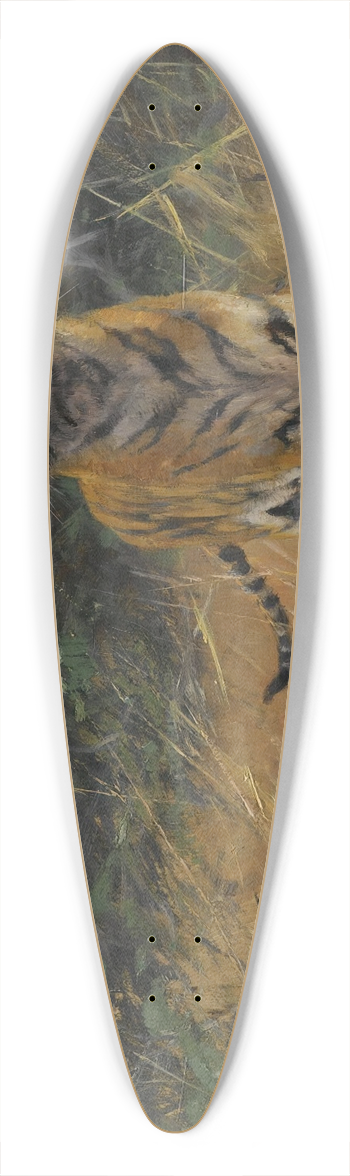 Wilhelm Kuhnert - TigerOn The Watch 39.3 inch art pintail longboard deck