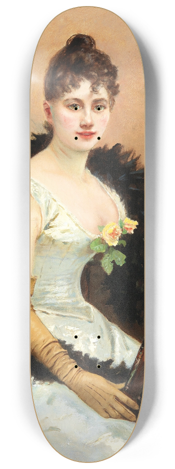 Gustav Wertheimer - Society Lady with Feather Boa 8.25 inch art skate deck