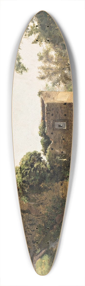 Wilhelm Marstrand - Landscape with ruins 39.3 inch art pintail longboard deck