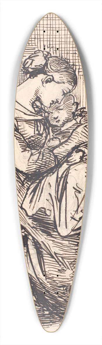 Wilhelm Marstrand - Moder med sovende barn p skdet i sovekammer 39.3 inch art pintail longboard deck