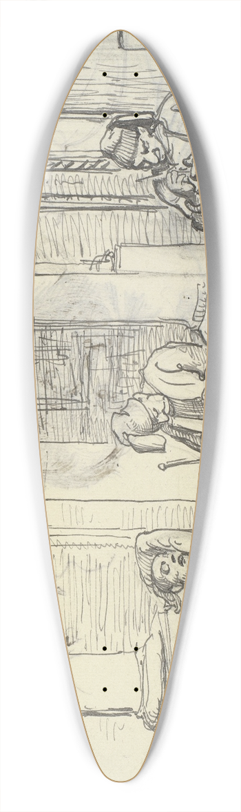 Wilhelm Marstrand - Studier af tyrk og lazzaron p en trappe 39.3 inch art pintail longboard deck