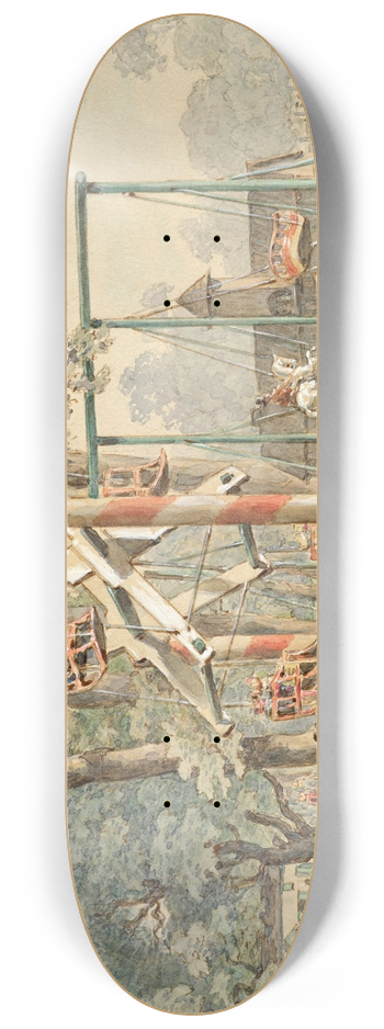 Gustav Zafaurek - Haspel und Schaukel im Wurstelprater in Wien 8.25 inch art skate deck