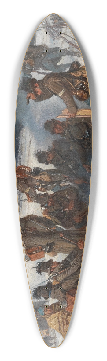 Wilhelm Richter - Soldiers Resting 39.3 inch art pintail longboard deck