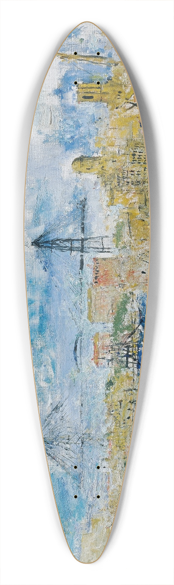 Wilhelm Thny - Hafen von Marseille 39.3 inch art pintail longboard deck