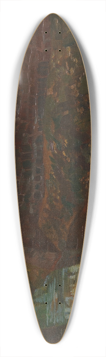 Wilhelm Trbner - Parkmauer in Amorbach 39.3 inch art pintail longboard deck