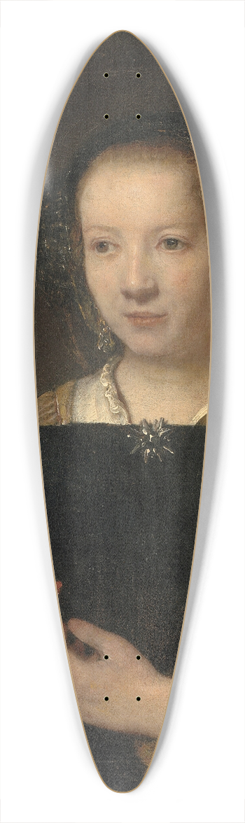 Willem Drost - Young Woman with a Carnation 39.3 inch art pintail longboard deck