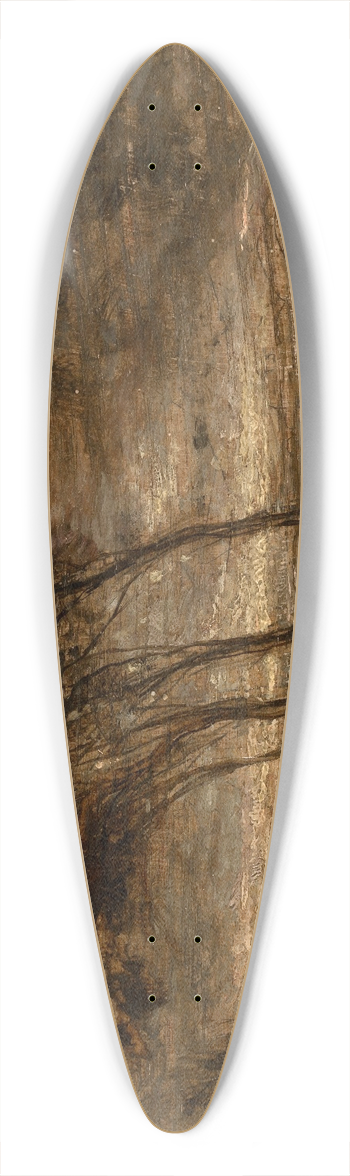 Willem Linnig the Younger - Storm Landscape 39.3 inch art pintail longboard deck