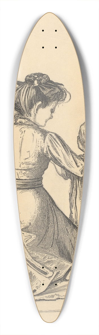 Willem Pothast - Moeder en kind bij een muur 39.3 inch art pintail longboard deck