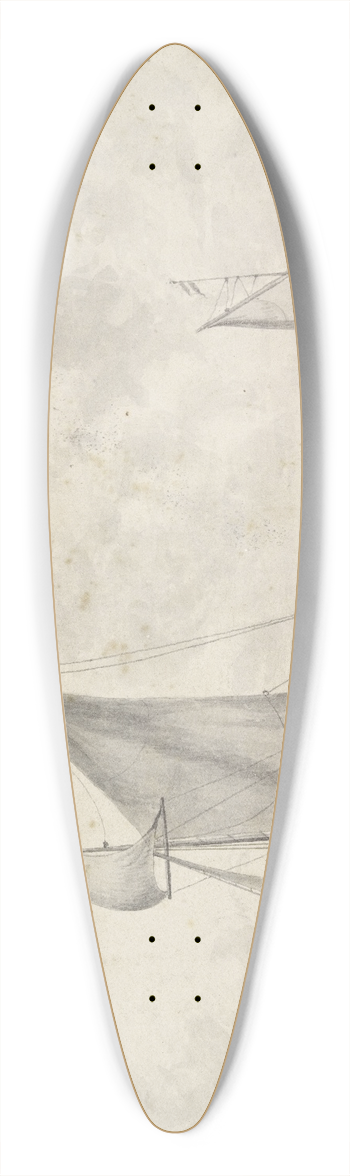 Willem van de Velde the Younger - Navy 39.3 inch art pintail longboard deck