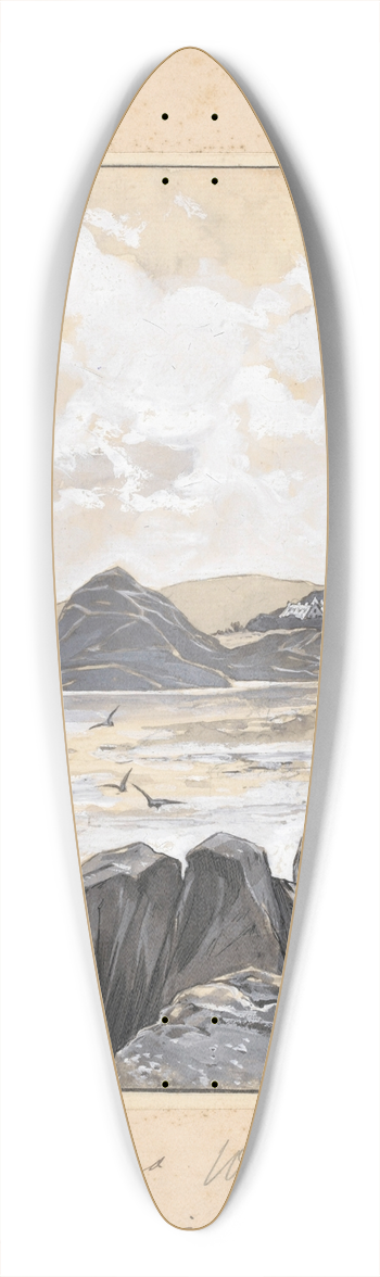 Willem Wenckebach - Rotsachtige baai 39.3 inch art pintail longboard deck