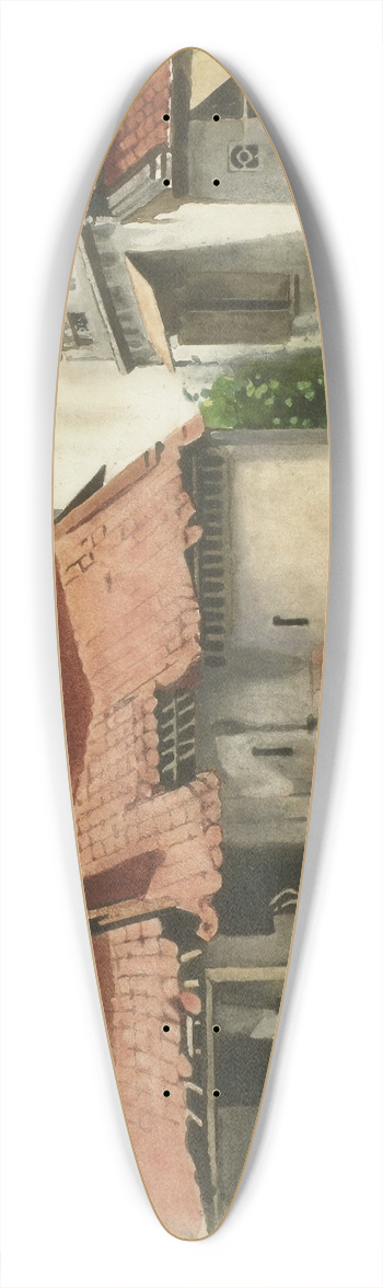Willem Witsen - Benedenstad Batavia 39.3 inch art pintail longboard deck