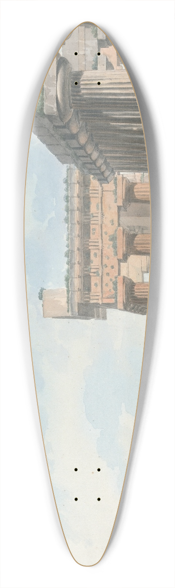 Willey Reveley - Temple Ruins at Paestum 39.3 inch art pintail longboard deck