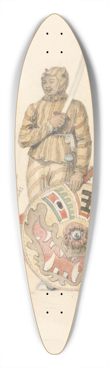 William Alexander - A Chinese Warrior 39.3 inch art pintail longboard deck