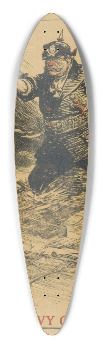 William Allen Rogers - Only the Navy can stop this 39.3 inch art pintail longboard deck