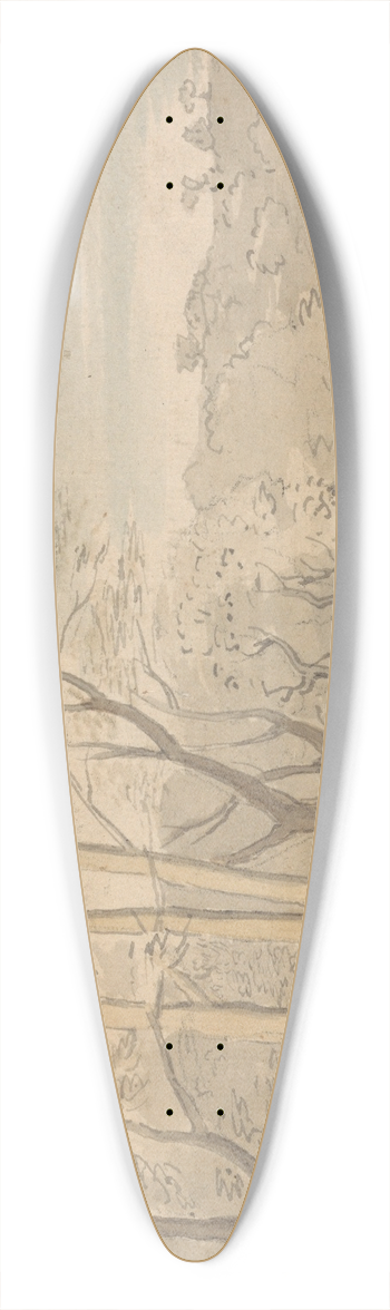 William Blake - A Woody Landscape 39.3 inch art pintail longboard deck