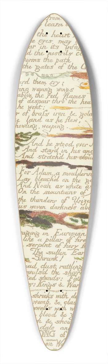 William Blake - The song of Los. Lambeth Pl.7 39.3 inch art pintail longboard deck