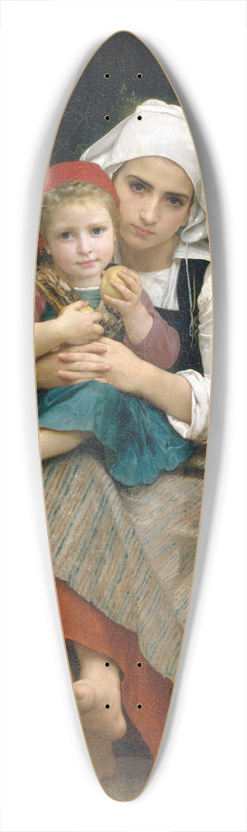 William Bouguereau - Breton Brother and Sister 39.3 inch art pintail longboard deck