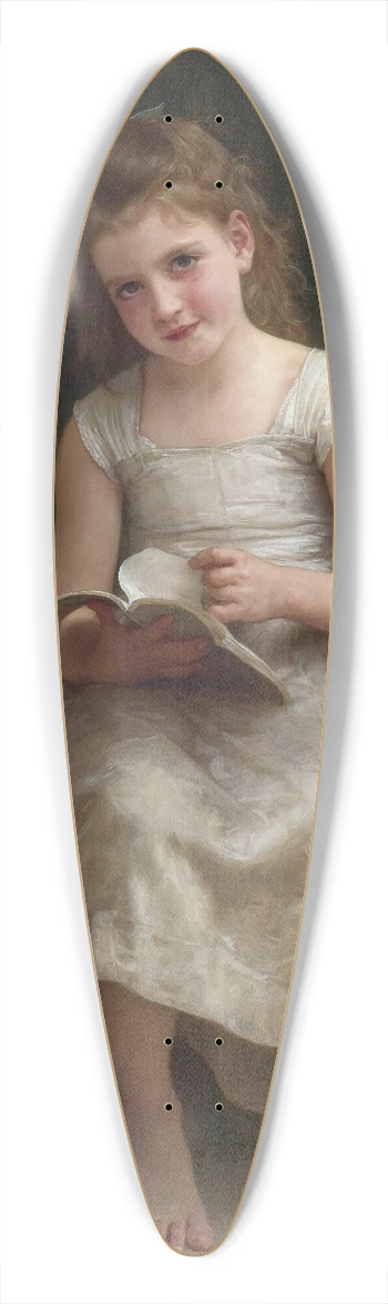 William Bouguereau - La Liseuse 39.3 inch art pintail longboard deck