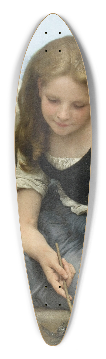 William Bouguereau - Le Crabe 39.3 inch art pintail longboard deck