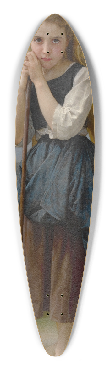 William Bouguereau - Petite Bergre 39.3 inch art pintail longboard deck