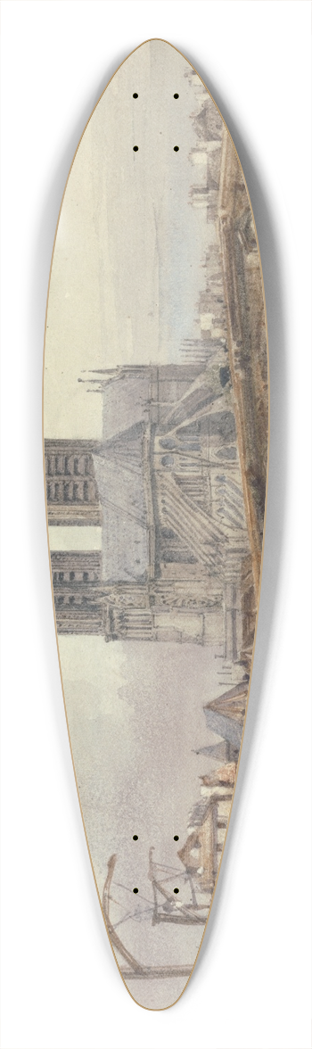 William Callow - Notre Dame, Paris 39.3 inch art pintail longboard deck