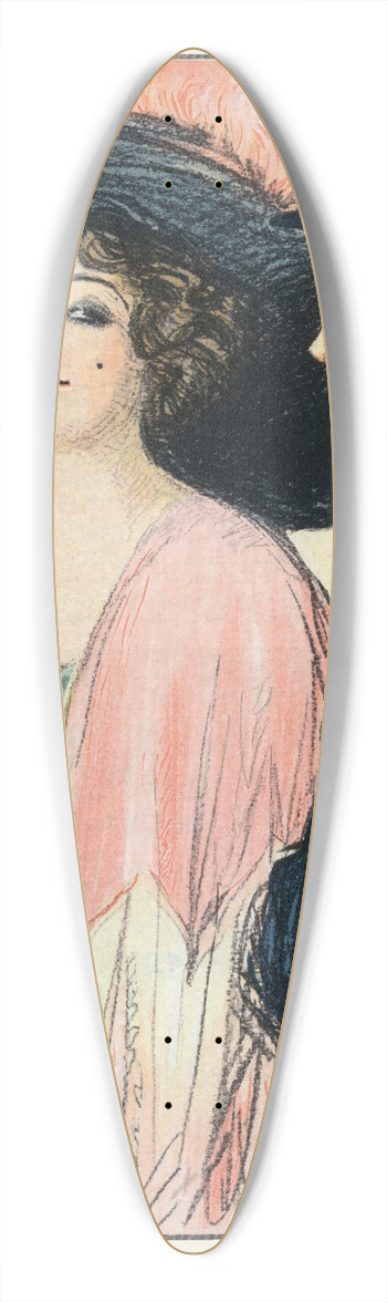 William Ely Hill - After the hug 39.3 inch art pintail longboard deck