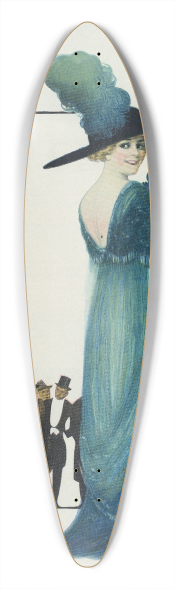 William Ely Hill - Built for speed; 1912 model 39.3 inch art pintail longboard deck