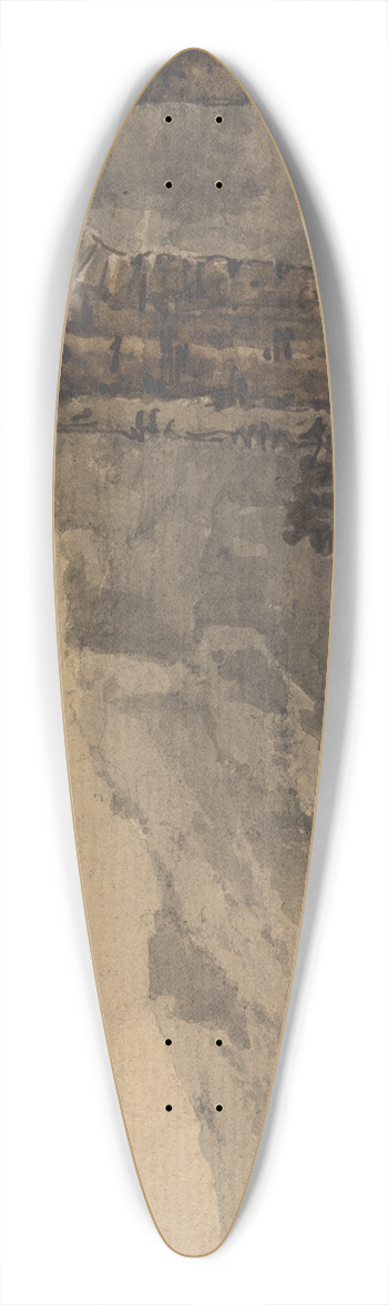 William Gilpin - Classical Landscape with Two Figures on Lake Shore 39.3 inch art pintail longboard deck