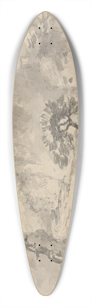William Gilpin - Landscape with Two Men 39.3 inch art pintail longboard deck