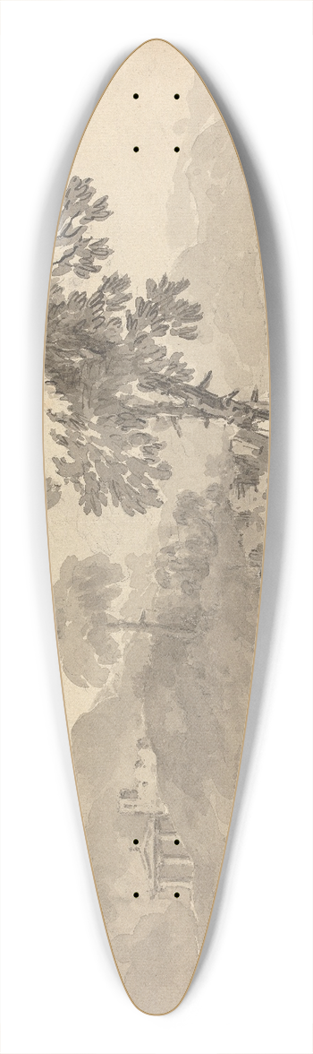 William Gilpin - Three Figures in a Landscape 39.3 inch art pintail longboard deck
