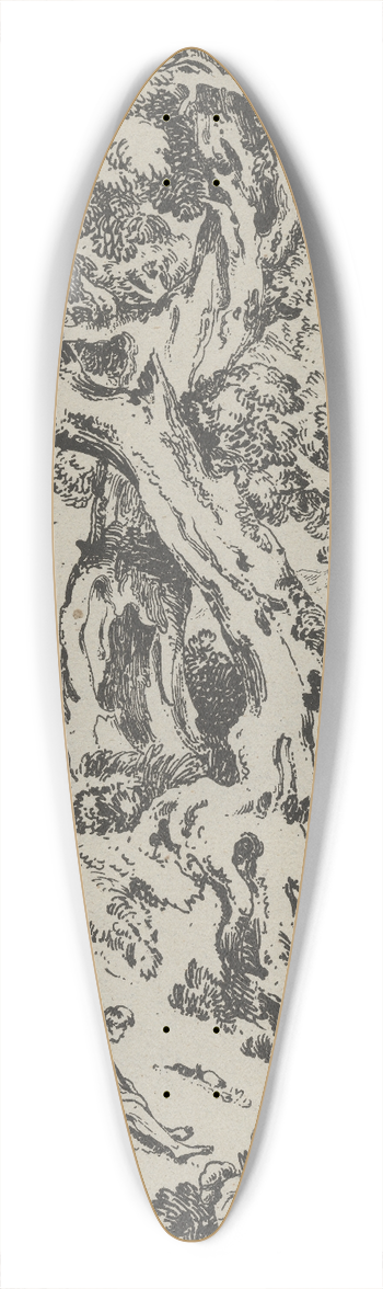 William Havell - Landscape with a Seated Shepherd 39.3 inch art pintail longboard deck