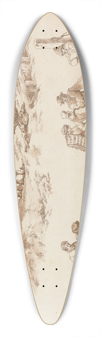 William Henry Pyne - Fishermen 39.3 inch art pintail longboard deck