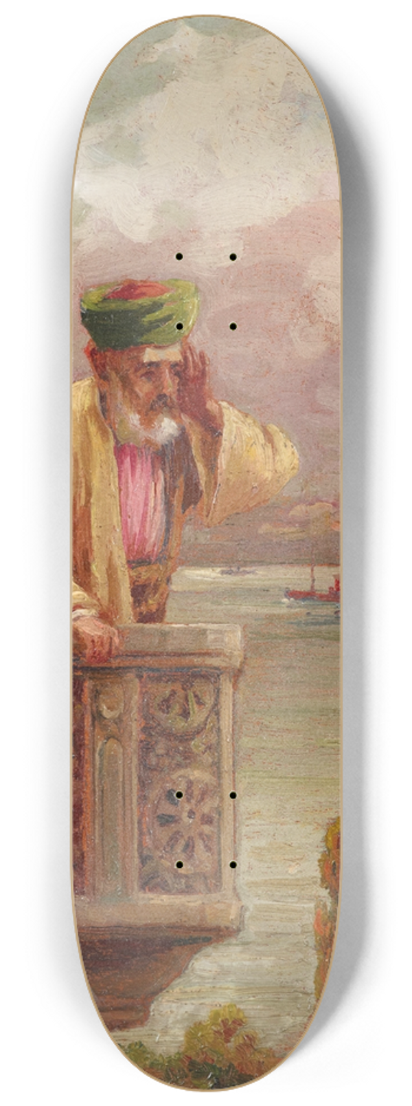 Halid Naci - Prayer In Cihangir With The Hagia Sofia In The Distance 8.25 inch art skate deck