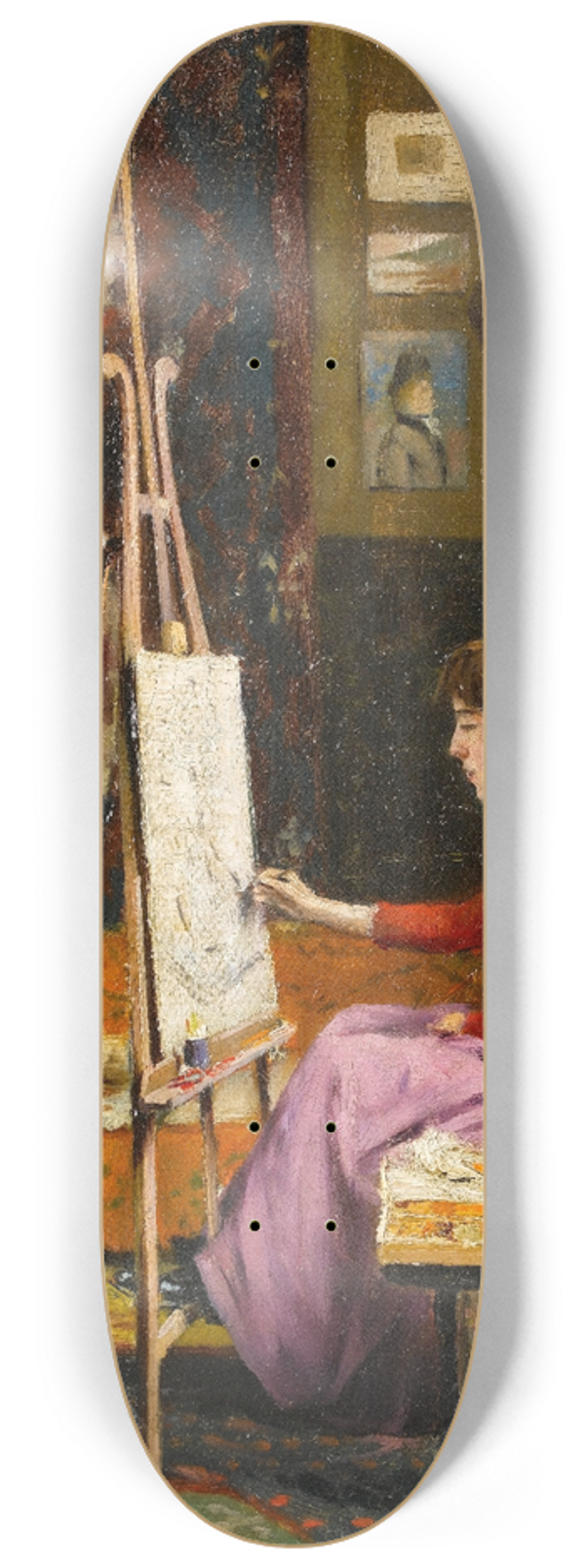 Halil Pasha - Girl Painter and Her Studio 8.25 inch art skate deck