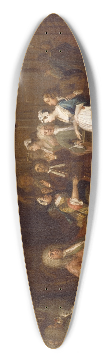 William Hogarth - The Denunciation 39.3 inch art pintail longboard deck