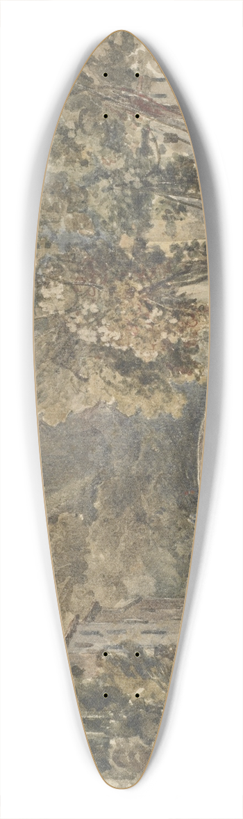 William James Mller - Landscape with bridge 39.3 inch art pintail longboard deck
